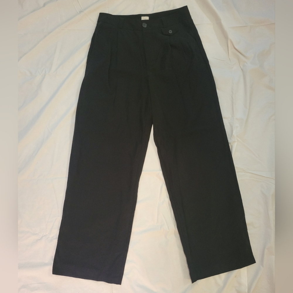 A New Day Black High-Rise Straight Trousers Small